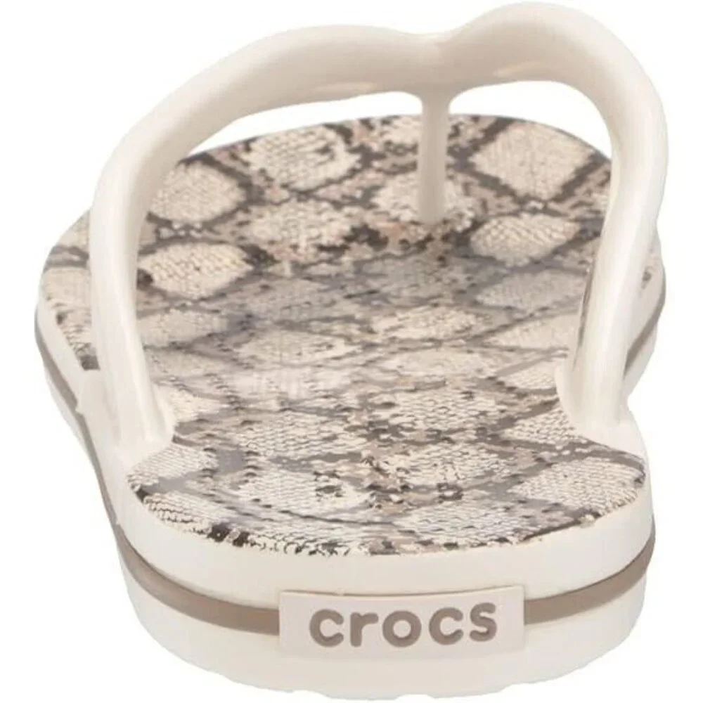 Crocs Crocband Snake Print Women's Flip-Flop Oyster/Mushroom Relax Fit Size 5 - Picture 16 of 16